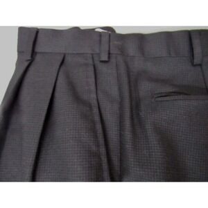 Zanella Bennett Platinum Neiman Marcus Black Check Wool Pleat Front Pants sz 38